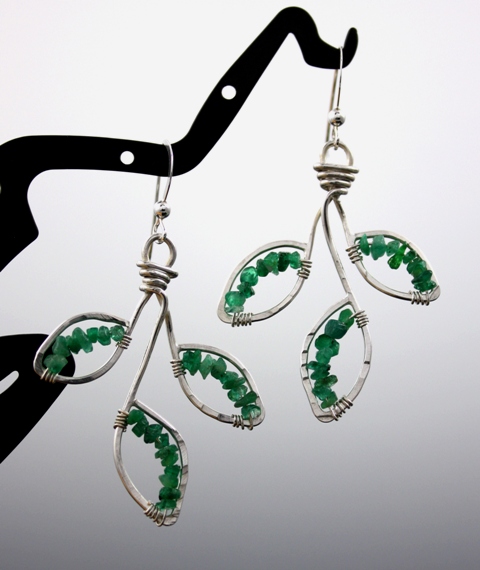 earrings--metal + stone